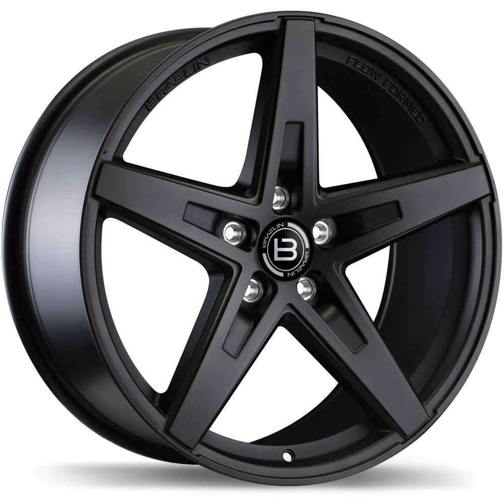 BRAELIN FLOW-FORMED BR08 MATTE BLK | 19X8.5 5X114.3 +45 60.1MM