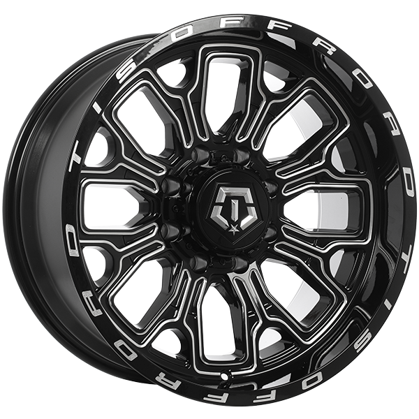 TIS 560 GLOSS BLACK - MILLED EDGE 20X10.0 -19 8X180MM 124.3MM