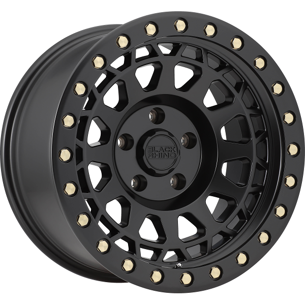 BLACK RHINO PRIMM MATTE BLACK BRASS BOLTS | 17X9 -12 6X139.7 (112.1MM HUB)