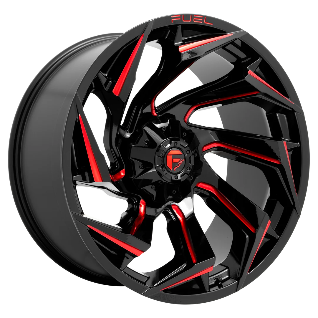 FUEL REACTION 20X10 6X135/6X139.7 GLOSS BLK MILLED RED -18MM