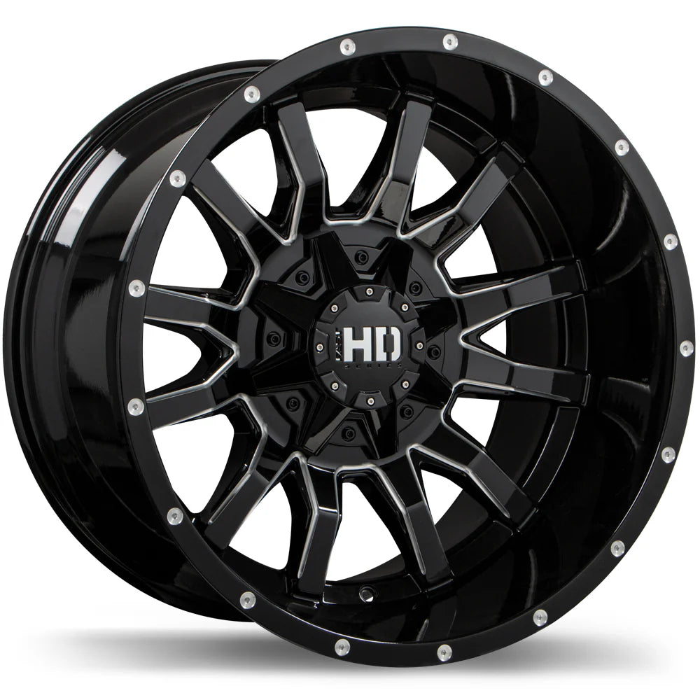 FAST HD TRAXX GLOSS BLACK MILLED 20X12 -47 6X135/6X139.7MM 95.1MM