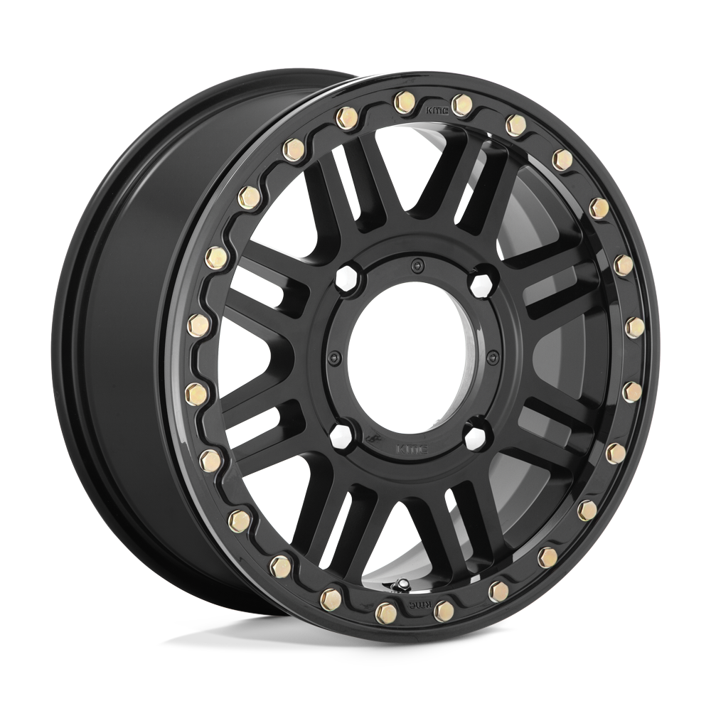KMC KS250 BL 15X6 4X156 S-BLK BLK-RING 38MM ( BEADLOCKED )