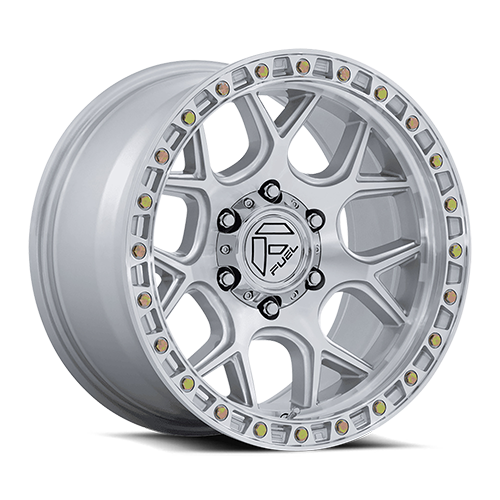 FUEL PUMA GLOSS SILVER W/ MACHINED FACE 17X9 6X139.7 -12 106.1 **TEXT FOR CLEARANCE PRICE **