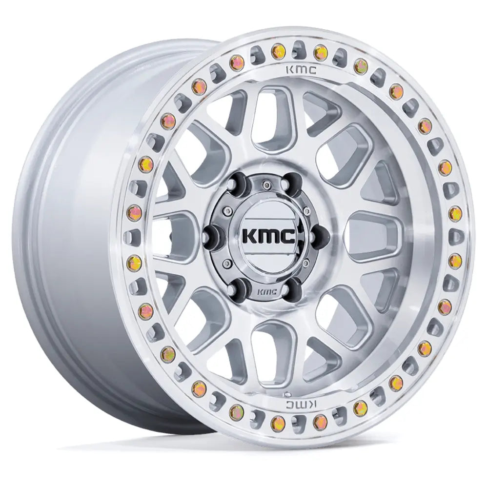 KMC KM549 GRS GLOSS SILVER W/ MACHINED FACE 17X8.5 0 6X135 87.1mm **TEXT FOR CLEARANCE PRICE **