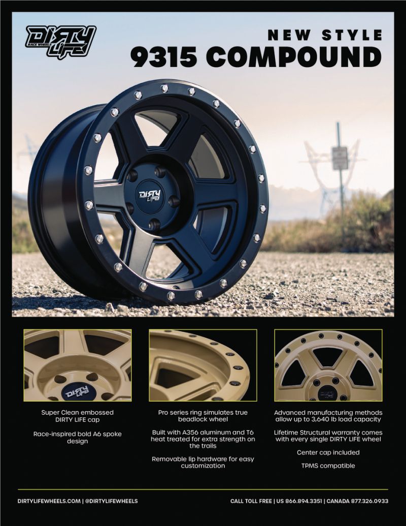 DIRTY LIFE COMPOUND MATTE BLACK 17X9 -38 6X139.7MM 106MM