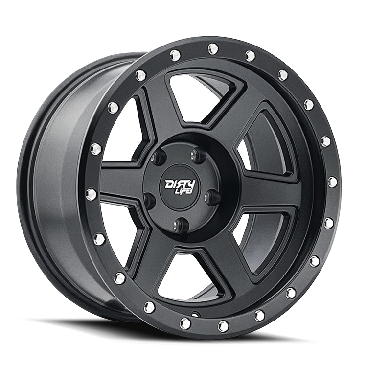 ( 5 MINIMUM ) DIRTY LIFE COMPOUND MATTE BLACK 17X9 -38 5X127MM 78.1MM