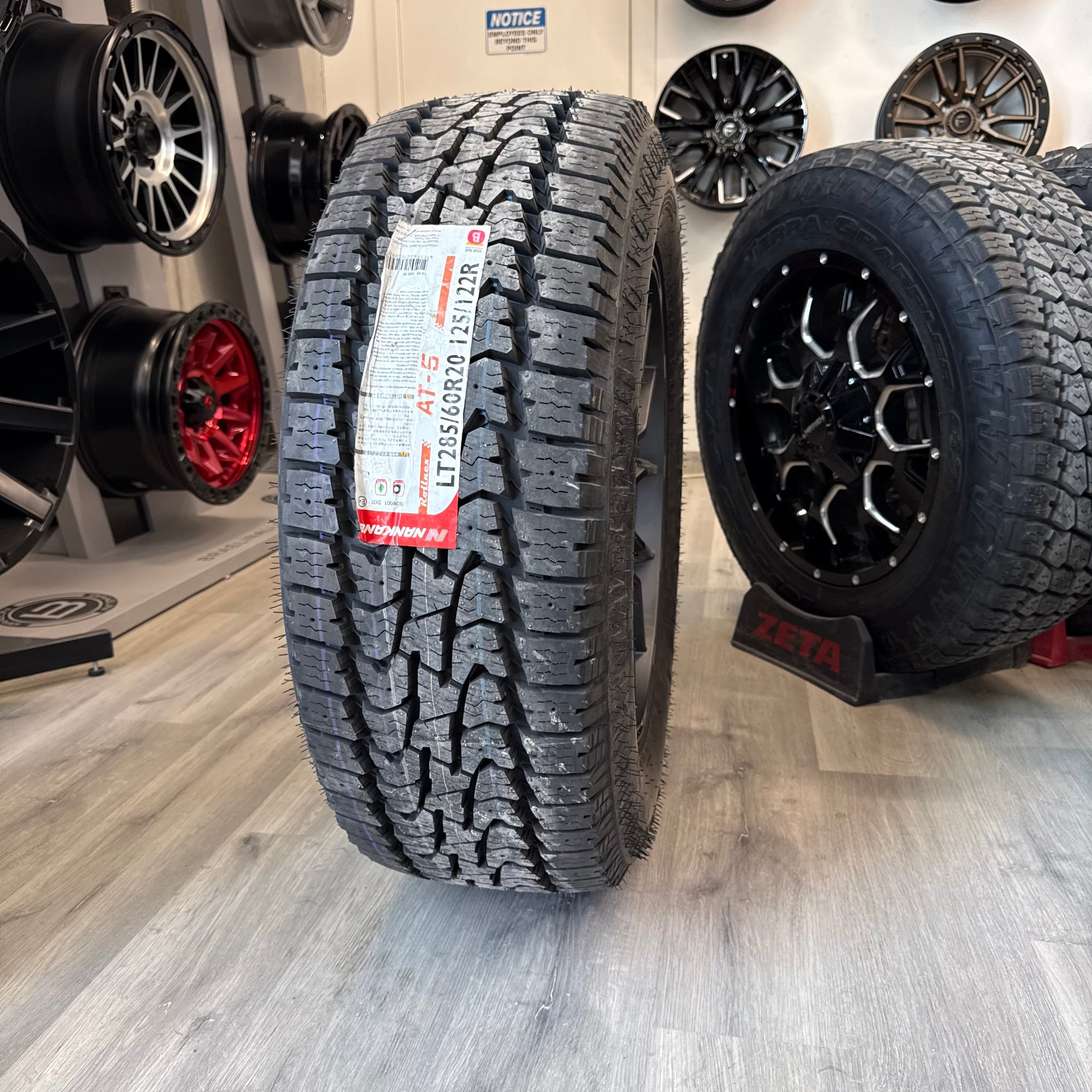 (SET OF FOUR) F150 ROUSH SERIES REPS MATTE GUNMETAL 20X9 +35 6X135MM 87.1MM | NANKANG AT-5 CONQUEROR A/T LT285/60R20 125/122R E/10 3PMS