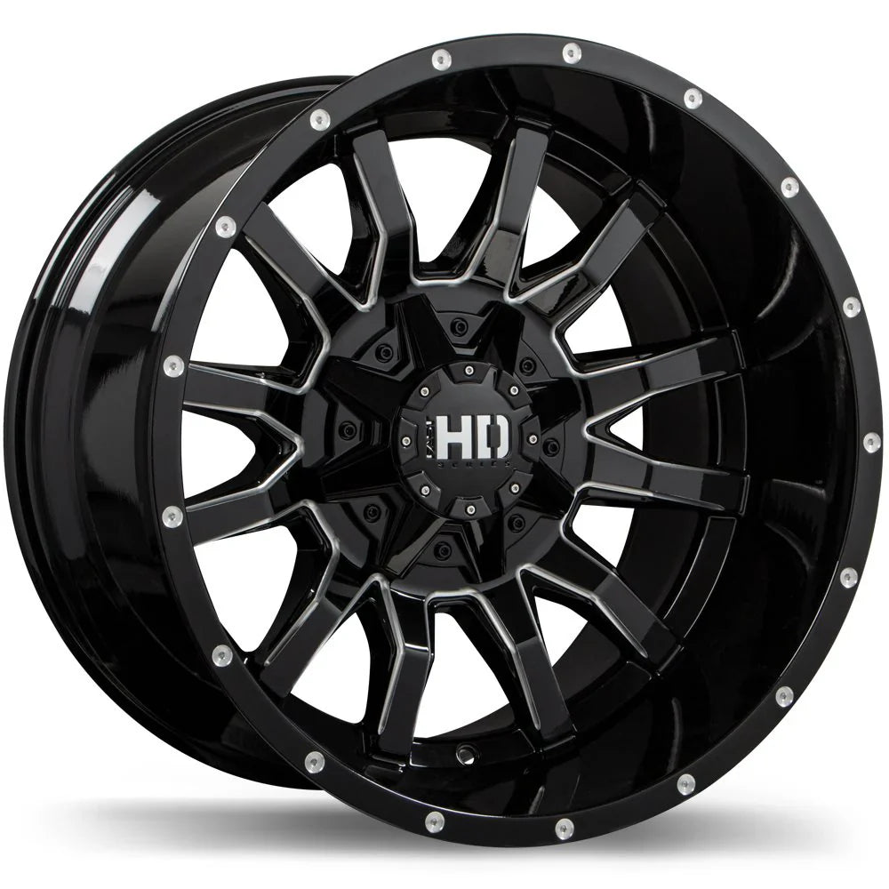 FAST HD TRAXX GLOSS BLACK MILLED 20X12 -47 6X135/6X139.7MM 87.1MM