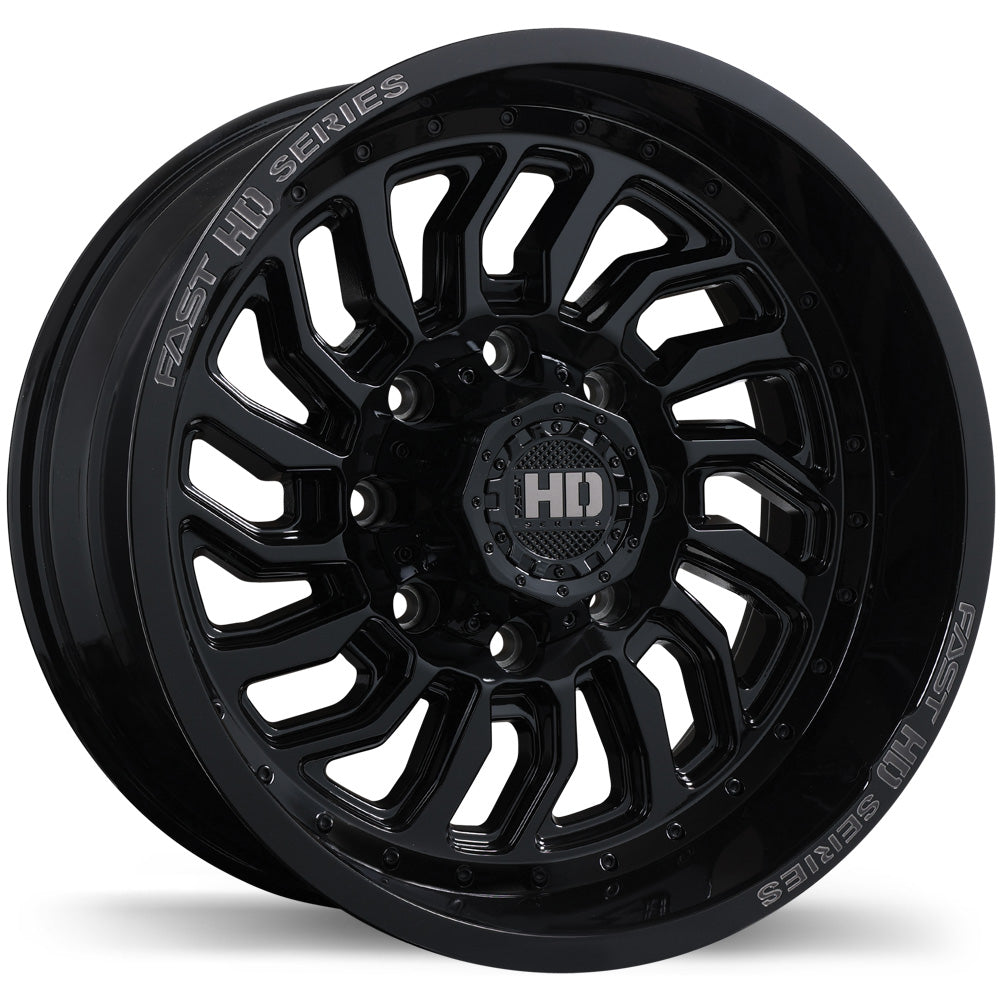 FAST HD D-STRUCT GLOSS BLACK/GREY MILLING 20X10 -15 8X165.1MM 125.1MM