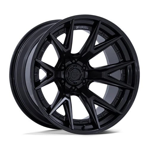 FUEL FORGED CATALYST MATTE BLK WITH GLOSS BLK LIP | 20X10 6X135 -18 87MM - Text for clearance price