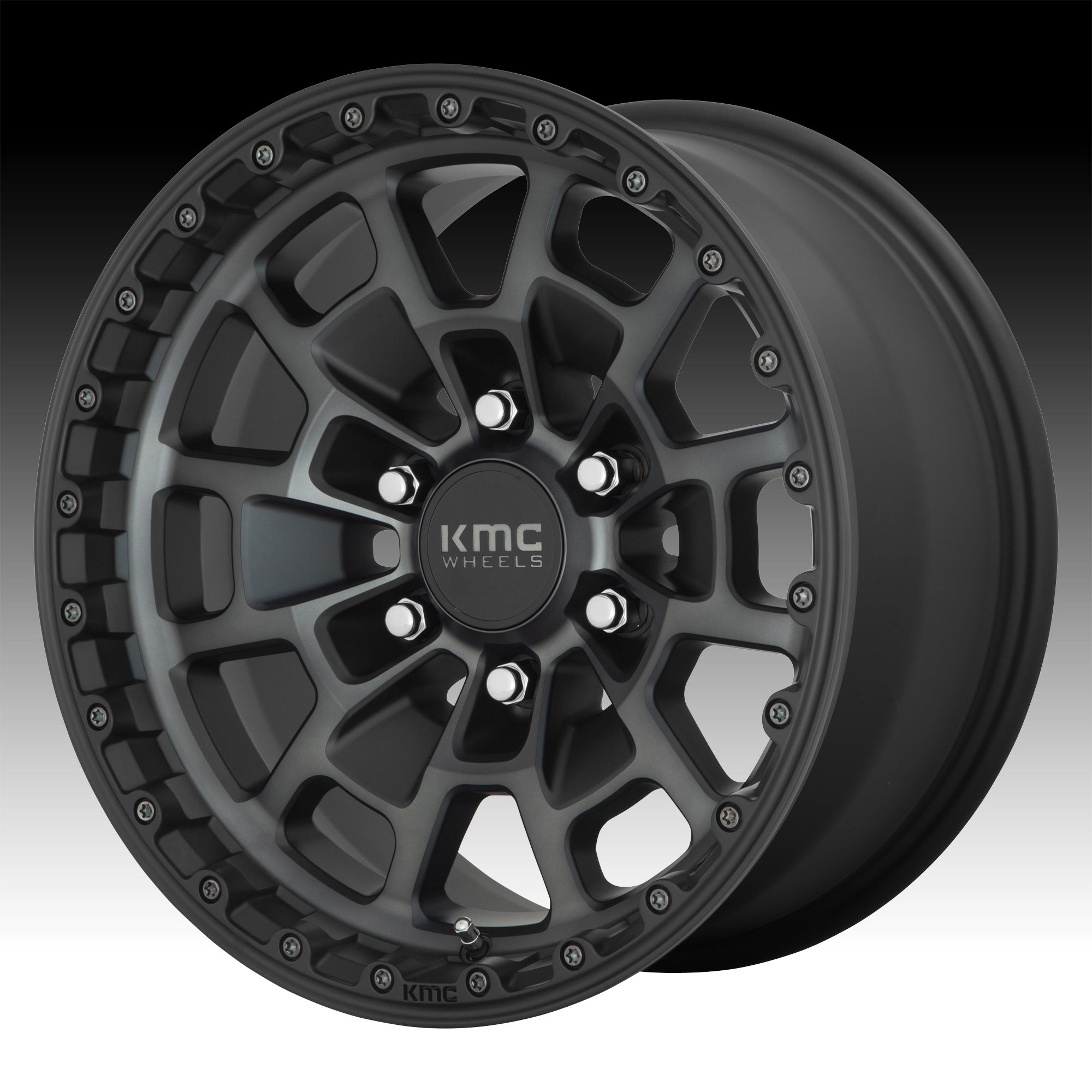 KMC KM718 SUMMIT SATIN BLACK W/ GRAY TINT 17X8.5 0 6X139.7 106.1mm **TEXT FOR CLEARANCE PRICE **