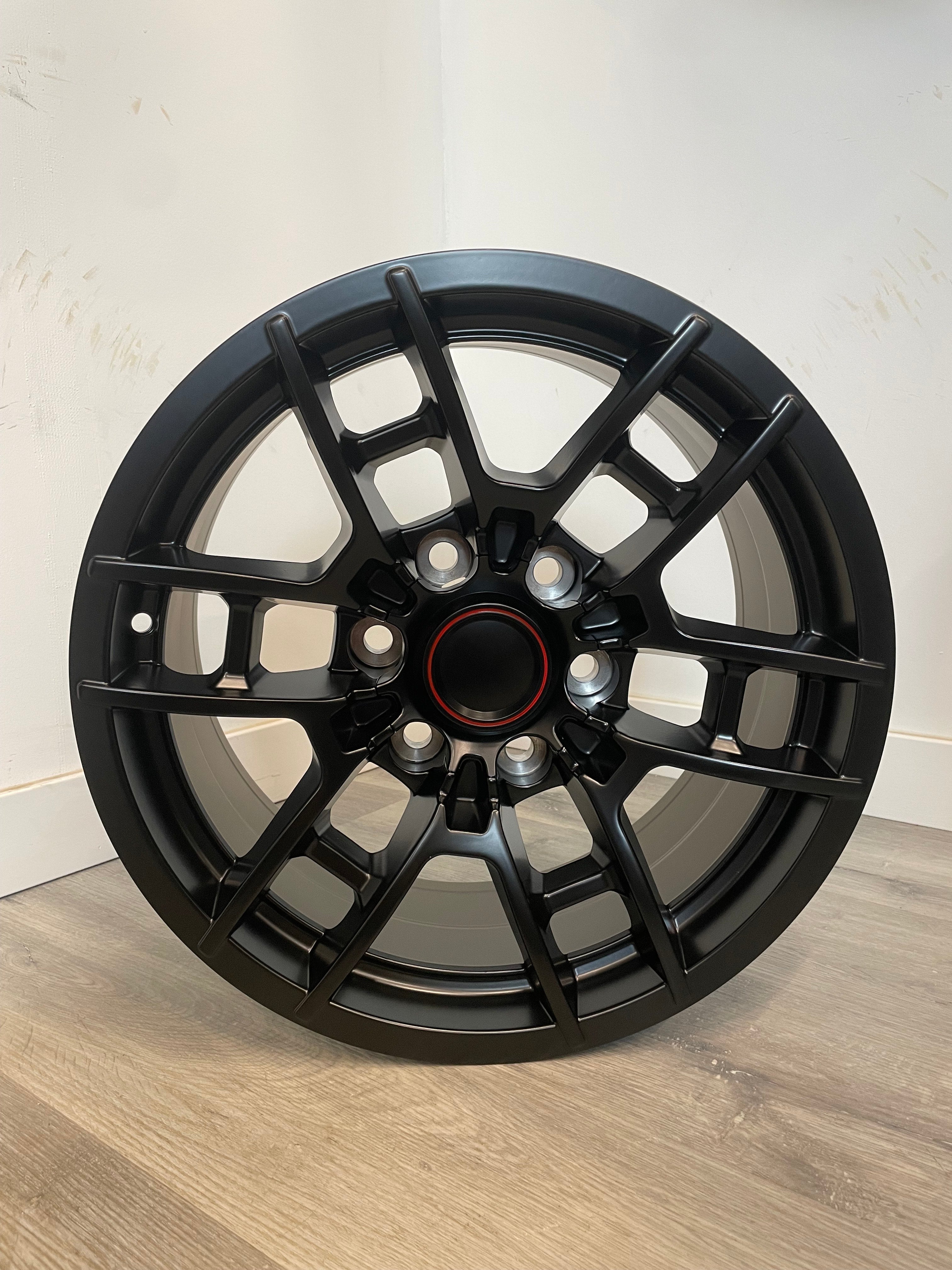 R258 TOYOTA OEM TRD REPS SATIN BLACK 17X8 +5 6X139.7MM 106.1MM ( WILL NOT FIT NEW GEN TACOMA )