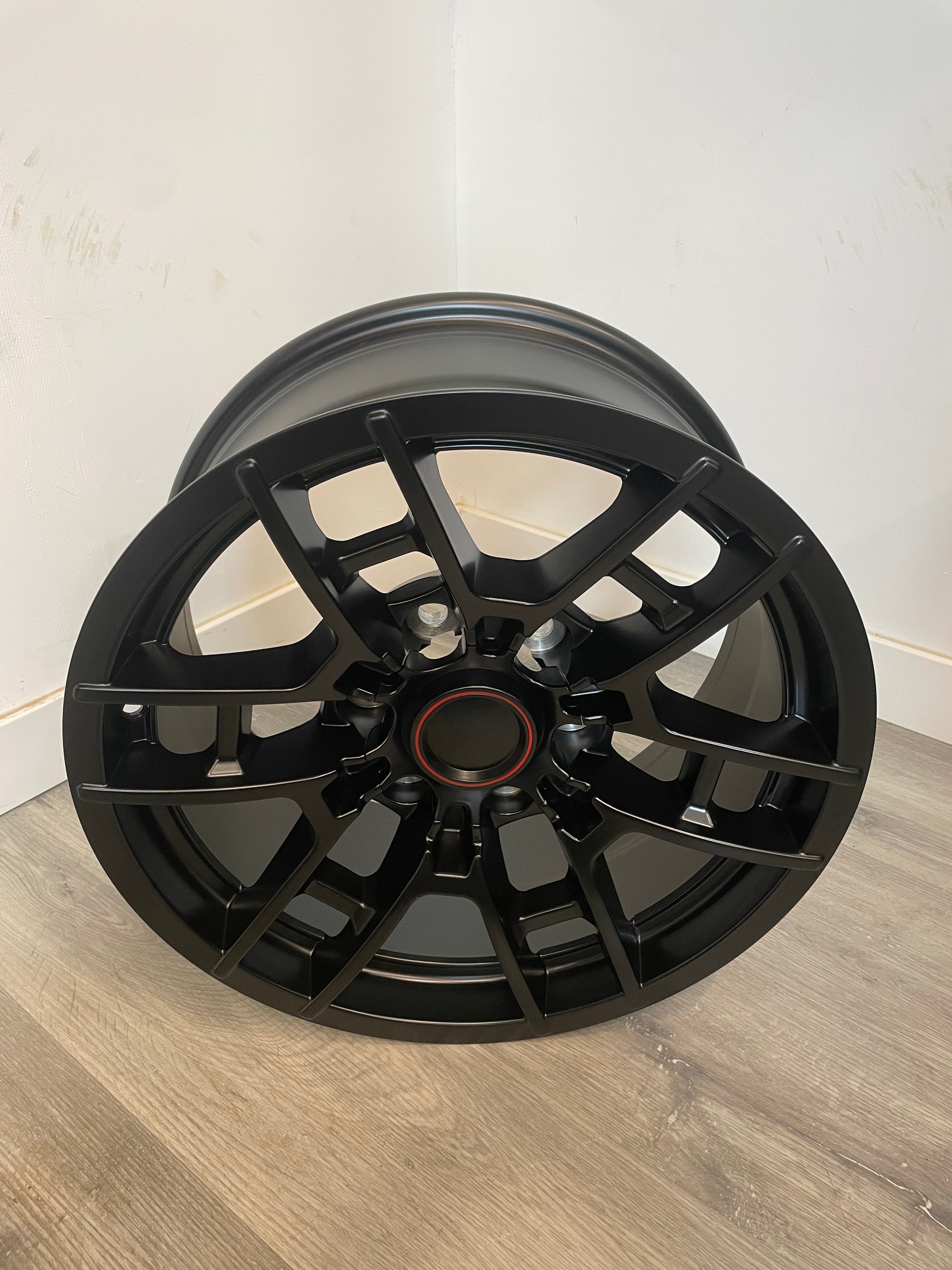 R258 TOYOTA OEM TRD REPS SATIN BLACK 17X8 +5 6X139.7MM 106.1MM ( WILL NOT FIT NEW GEN TACOMA )