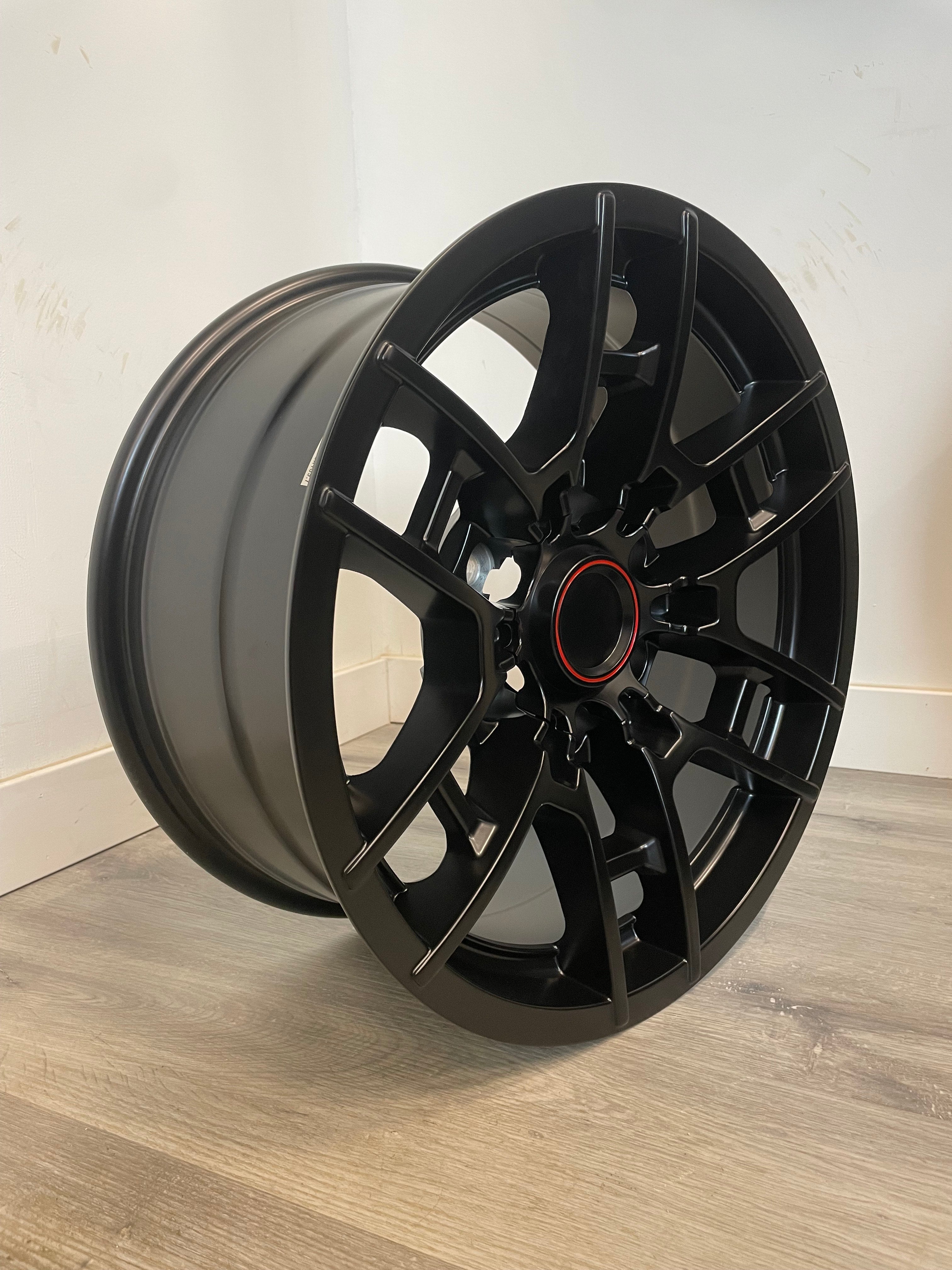 R258 TOYOTA OEM TRD REPS SATIN BLACK 17X8 +5 6X139.7MM 106.1MM ( WILL NOT FIT NEW GEN TACOMA )