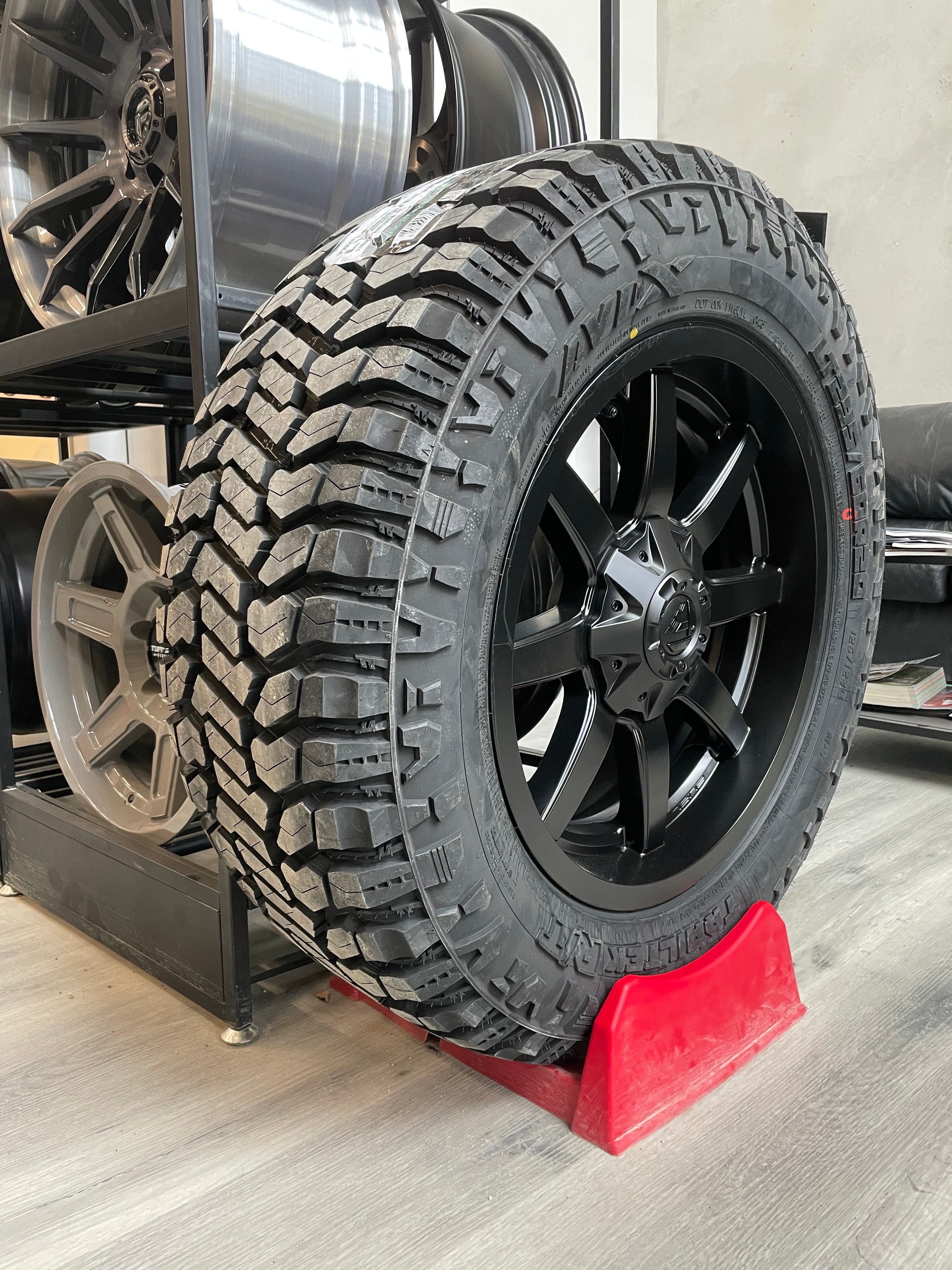 (SET OF FOUR) Fuel Maverick 20x9 6x135/6x139.7 +19 Matte BLK | 295/60r20 AVIX TRAILTEK R/T Rugged Terrain 12PR ( Silverado, Sierra, Yukon, Tahoe, Ram , F150 )