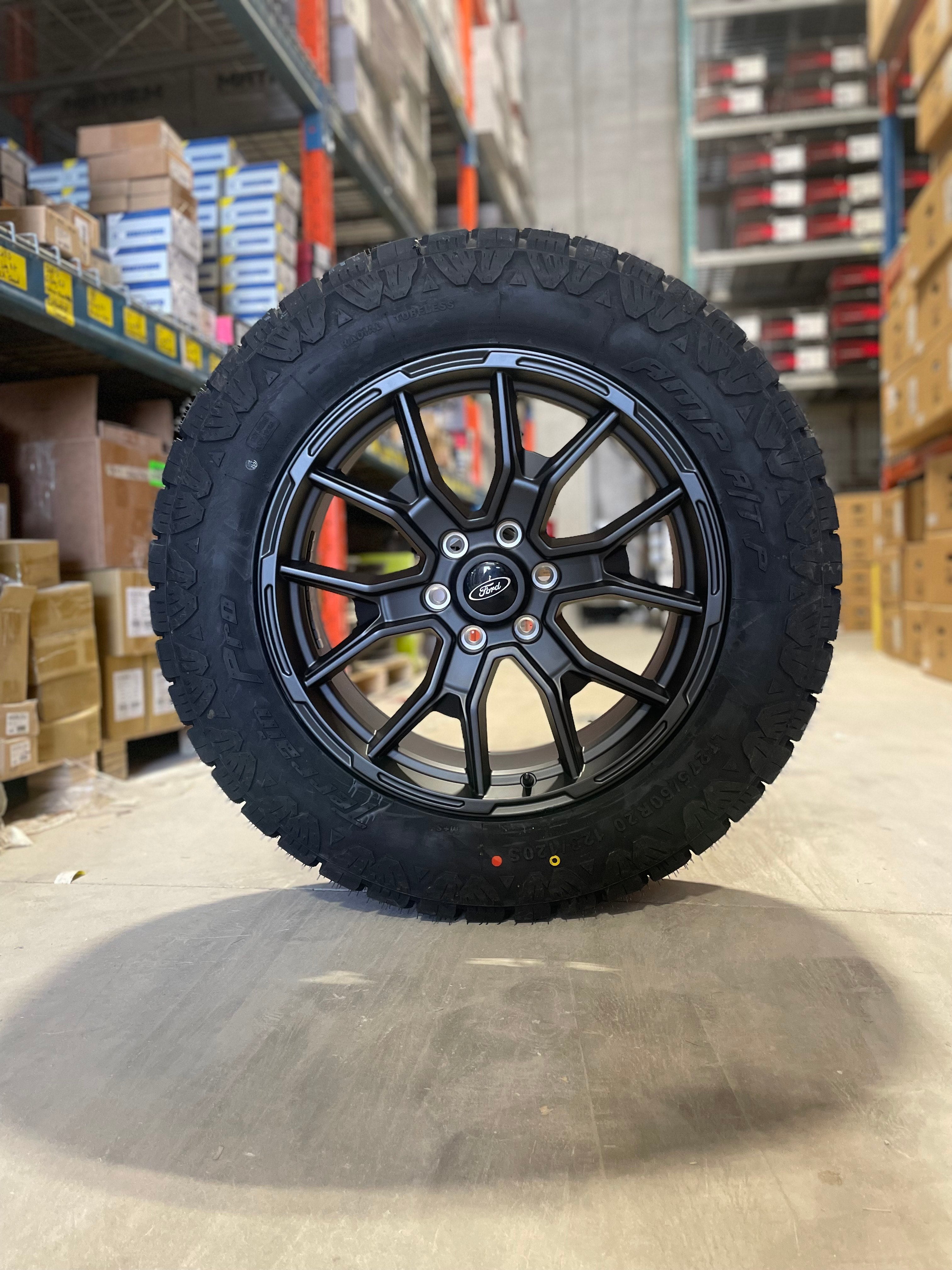 (SET OF FOUR) FORD F-150 ROUSH Reps 20x9 6x135 +35 Gunmetal | 275/60r20 Amp Terrain Pro