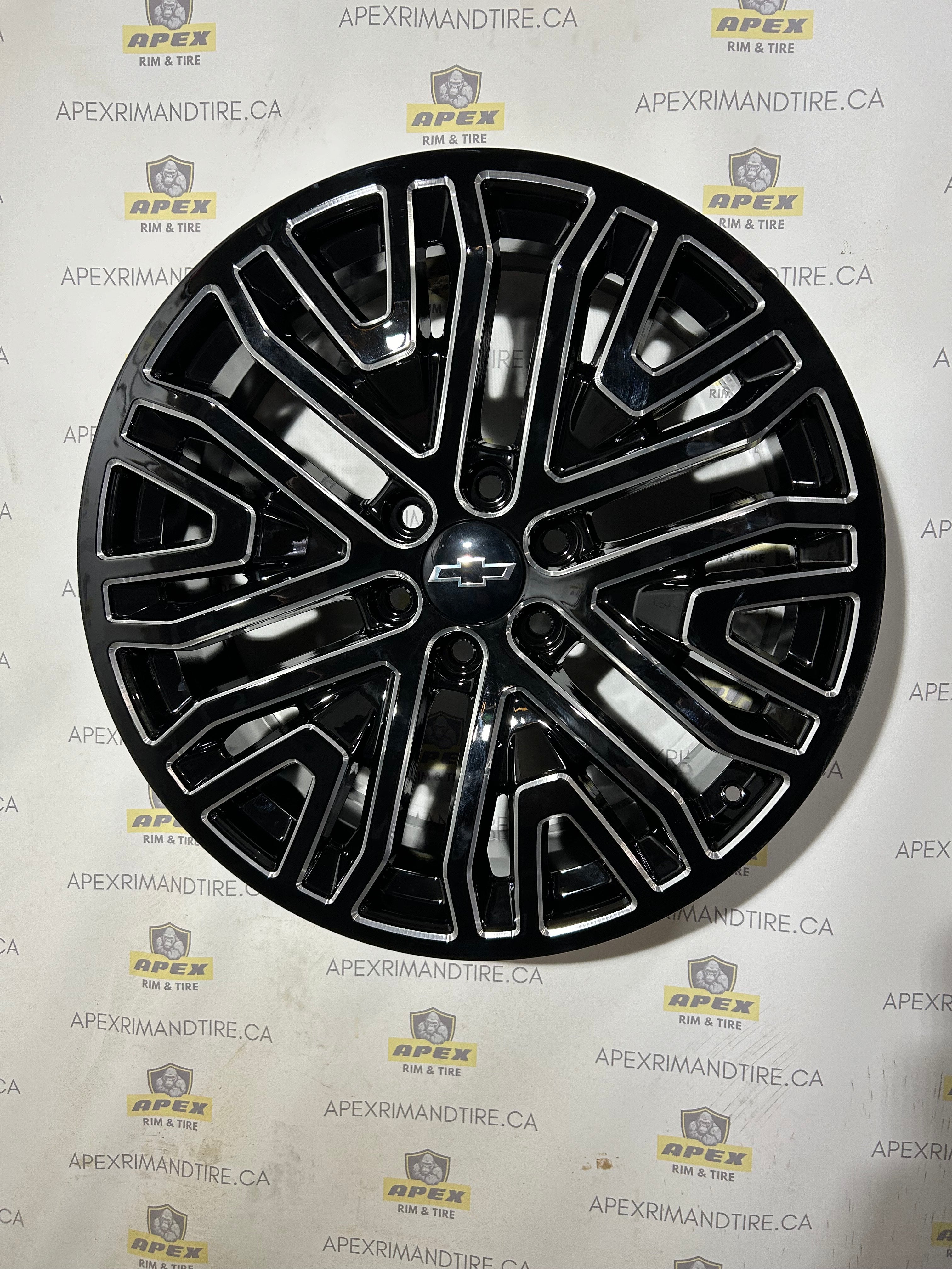 GMC DENALI ULTIMATE WHEELS REPS ( OEM STYLE ) GLOSS BLK MILLED | 22X9 +28 6X139.7MM