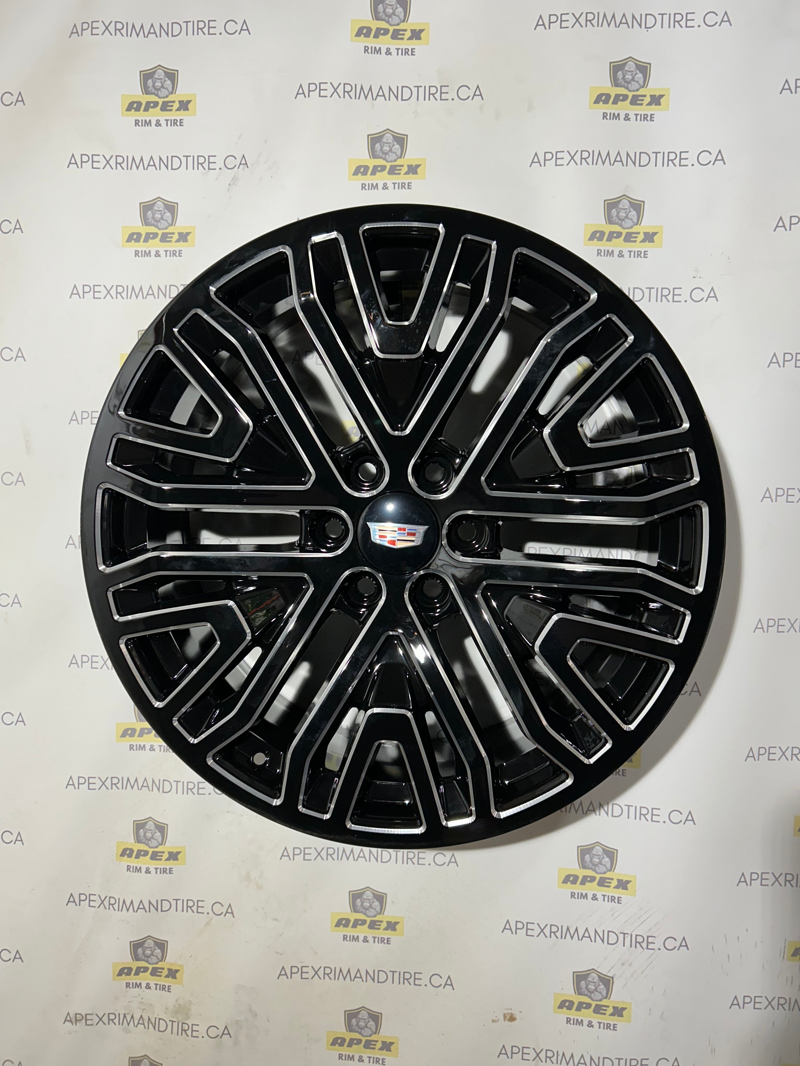 GMC DENALI ULTIMATE WHEELS REPS ( OEM STYLE ) GLOSS BLK MILLED | 22X9 +28 6X139.7MM