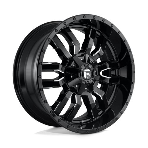 FUEL SLEDGE 20X9 +1 8X165.1 GLOSS BLK MILL - Call for sale price