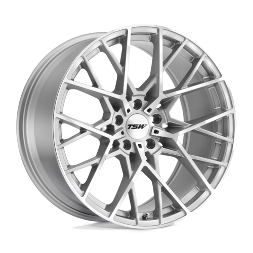 TSW SEBRING 18X8.5 5X114 +20 76 SILVER W/ MIRROR CUT FACE