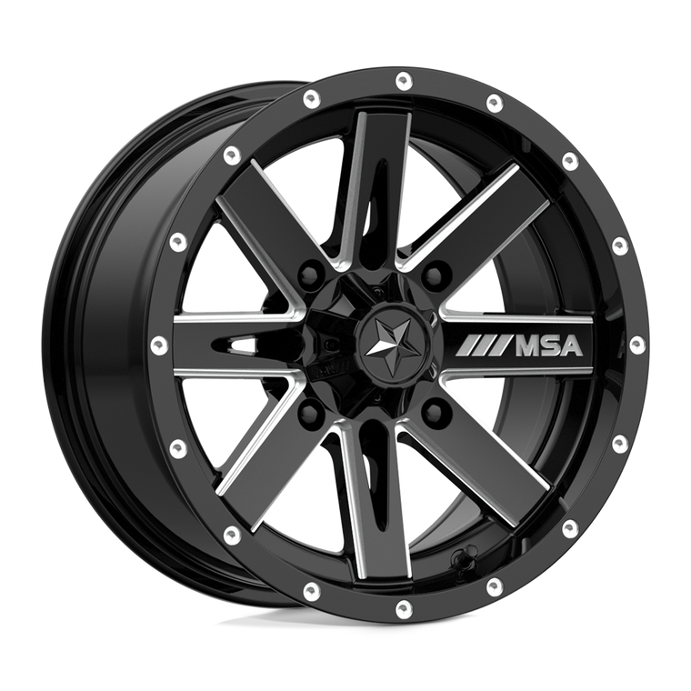 MSA UTV M41 BOXER GLOSS BLACK MILLED 14X7 +10 4X110 86