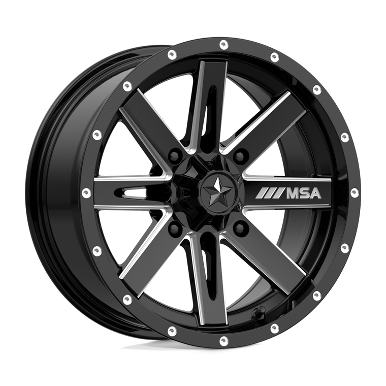 MSA M41 UTV BOXER 4X137 15X7 +10 112 GLOSS BLACK MILLED