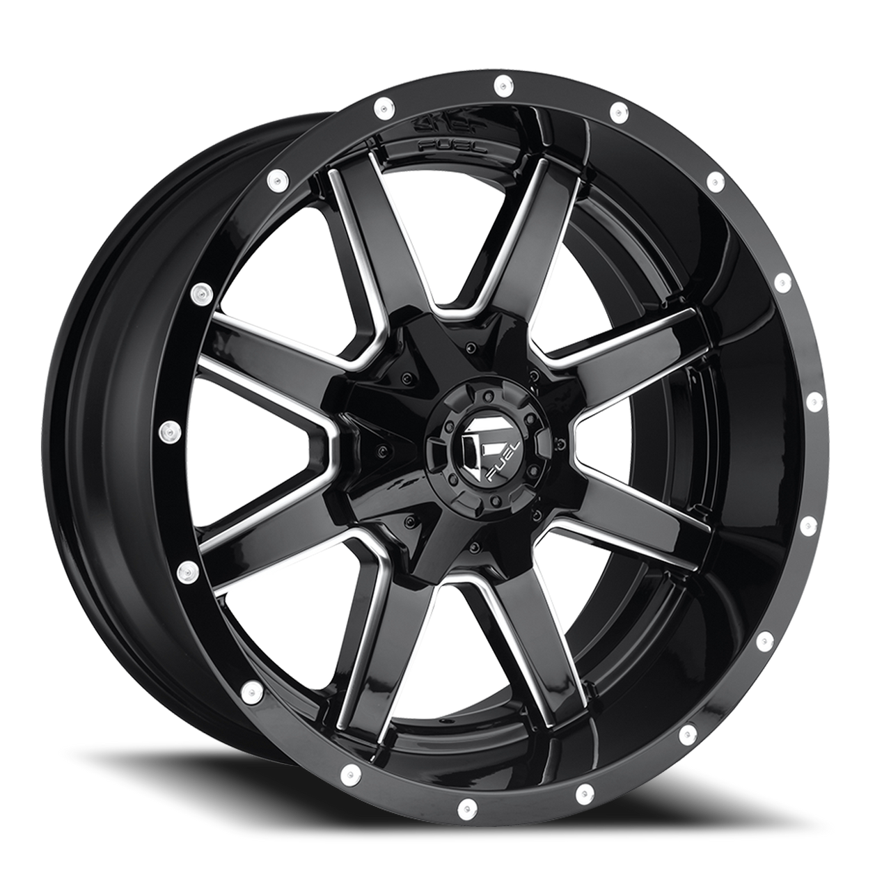 FUEL MAVERICK 20X10 -18 8X165.1 125.1 GLOSS BLK MILL ( TXT FOR CLEARANCE PRICING *** )