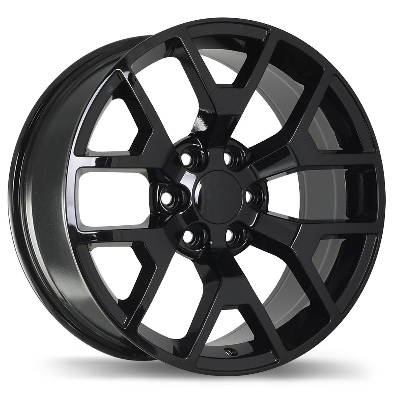 GMC/CHEVY SNOWFLAKE REPLICA GLOSS BLACK 20X9 +27 6X139.7MM 78.1MM ( WONT FIT LARGER BRAKES )