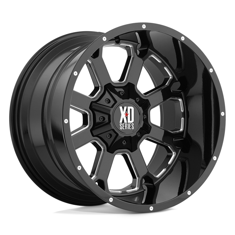 XD SERIES XD825 BUCK GLOSS BLACK MILLED 20X10 8X165.1 -24 125.1MM * TEXT FOR CLEAROUT PRICING *