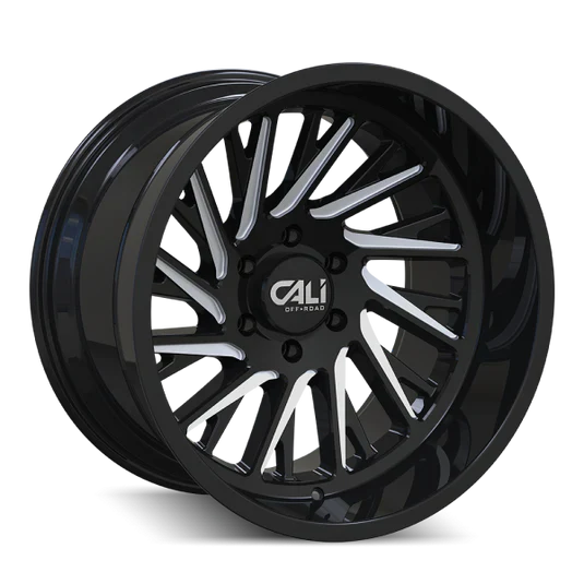 CALI OFF-ROAD PURGE GLOSS BLACK / MILLED SPOKES | 22X12 -51 ET 8X165.1 (125.2MM HUB)