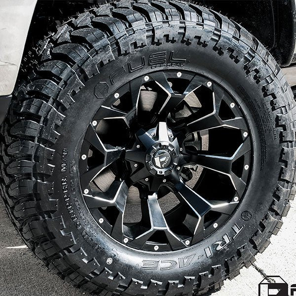 FUEL ASSAULT MATTE BLACK MILLED 20X9 +20 6X135/6X139.7 - ( Text for clearance price )
