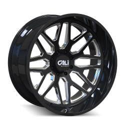 CALI INVADER 9115 GLOSS BLACK MILLED 20X10 6X135 -25