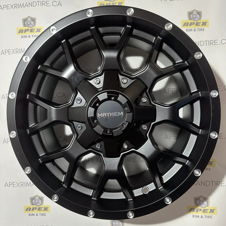 MAYHEM WARRIOR 8015 MATTE BLACK | 18X9 8X180 +18 (124.1MM HUB)