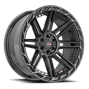 VORTEK VRP-501 BLACK DIAMOND CUT RING DARK TINT | 20X10 -18 ET 6X135/6X139.7 (106.1MM HUB)