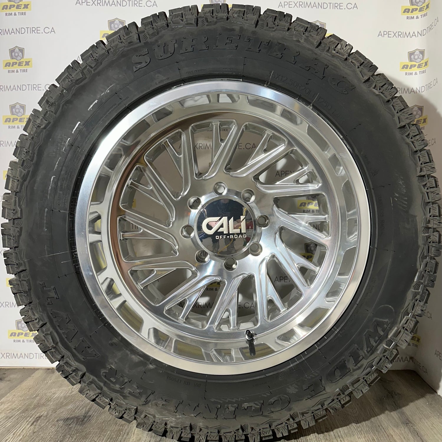 (SET OF FOUR) CALI OFF-ROAD PURGE POLISHED | 20X12 -51 ET 8x170 | SURETRAC WIDE CLIMBERS 35x12.50R20