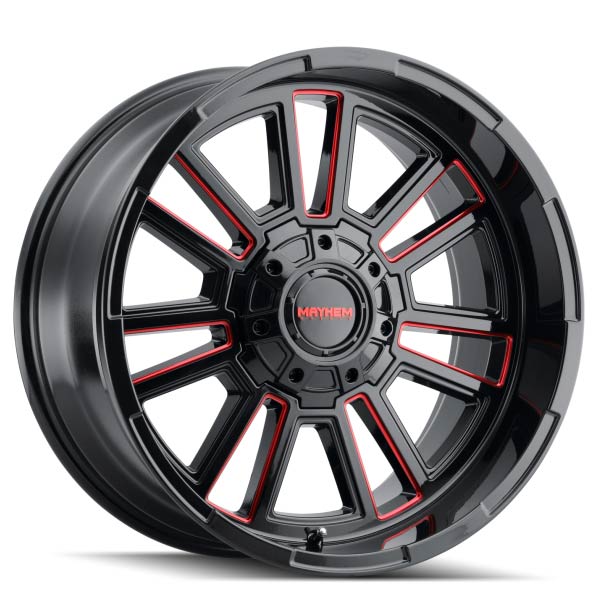 MAYHEM APOLLO GLOSS BLACK RED | 20X9 +18 8X170