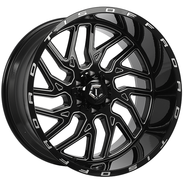 TIS 544 GLOSS BLACK - MILLED EDGE 20X10.0 -25 6X135/6X139.7MM 108.1MM