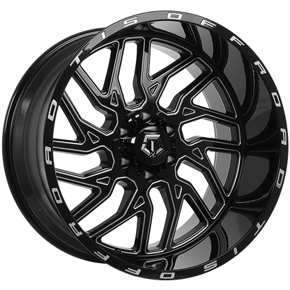 TIS 544 GLOSS BLACK - MILLED EDGE 20X10.0 -25 6X135/6X139.7MM 108.1MM