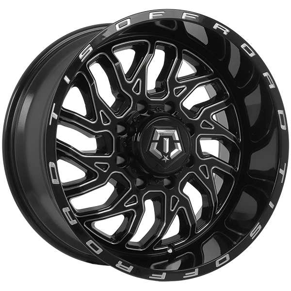 TIS 544 GLOSS BLACK MILLED 20X10 -25 8X170 125.2