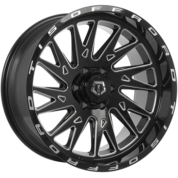 TIS 547 GLOSS BLACK - MILLED EDGE 20X10.0 -19 6X135MM 87.1MM
