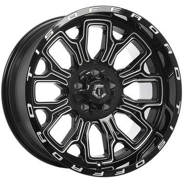 TIS 560BM GLOSS BLACK MILLED EDGE 20X10 -25 8X170 125.2mm