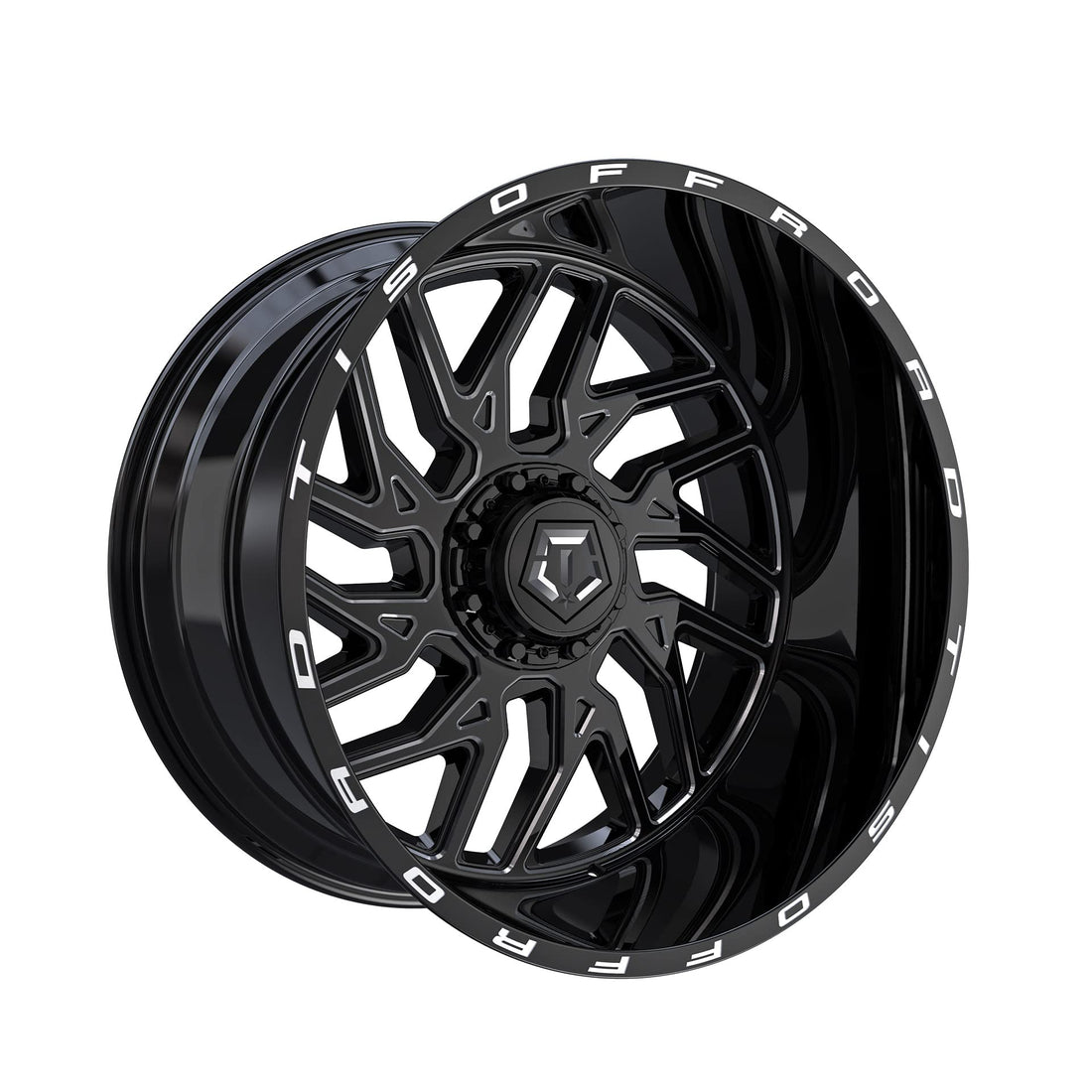 TIS 544 GLOSS BLACK - MILLED EDGE 20X12 -44 6X135|6X139.7MM 108.1MM