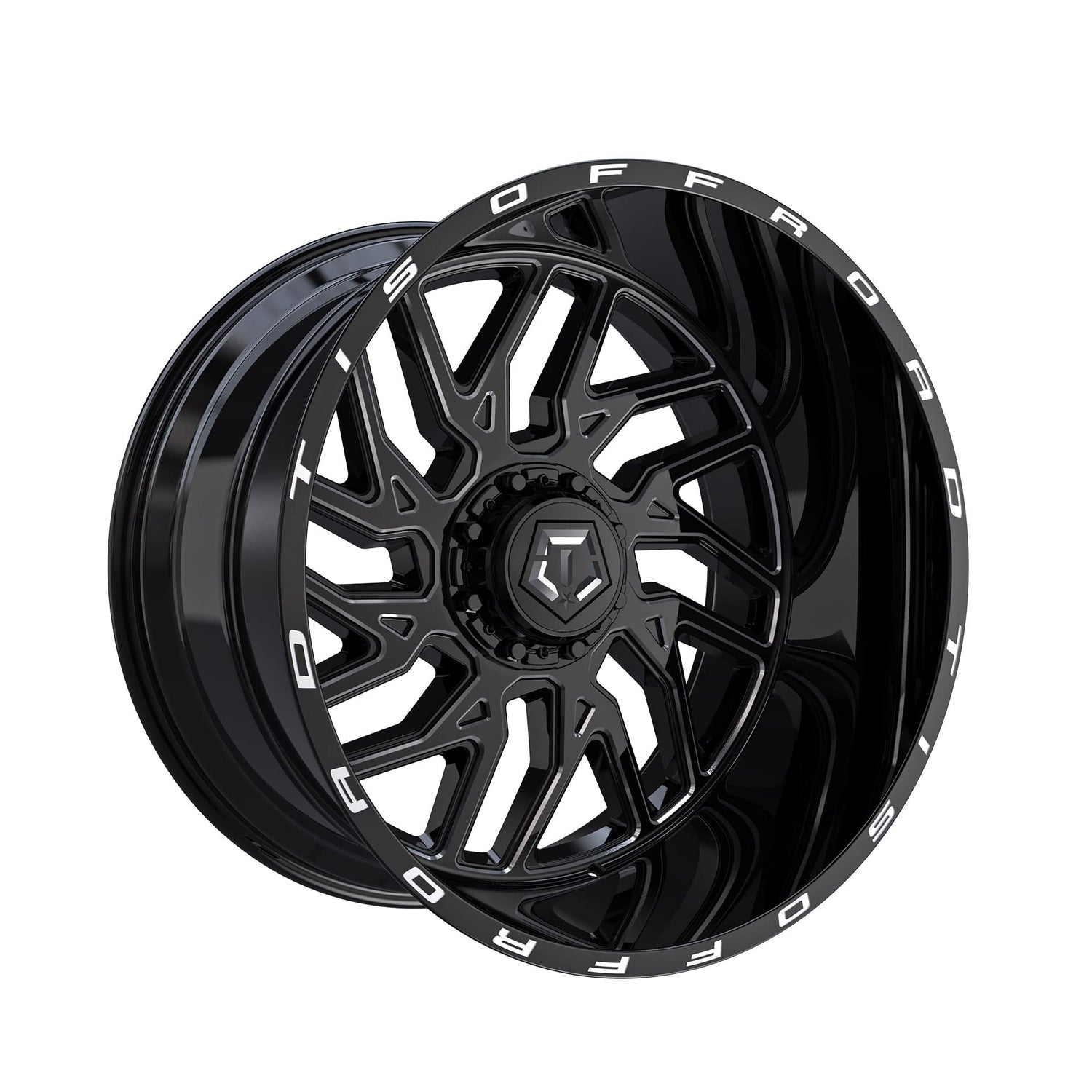 TIS 544 GLOSS BLACK - MILLED EDGE 20X12 -44 6X135|6X139.7MM 108.1MM