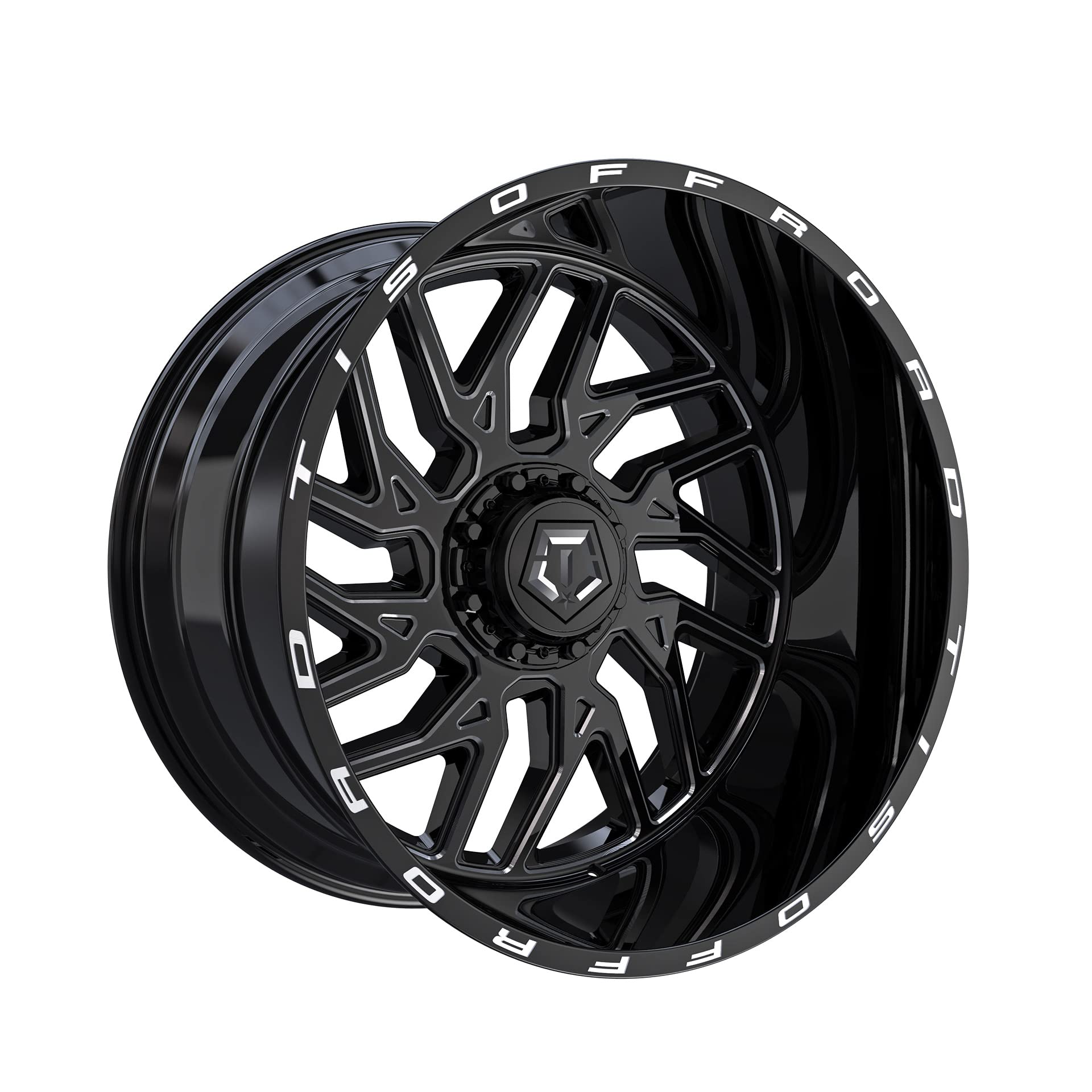 TIS 544 GLOSS BLACK - MILLED EDGE 20X12 -44 6X135|6X139.7MM 108.1MM