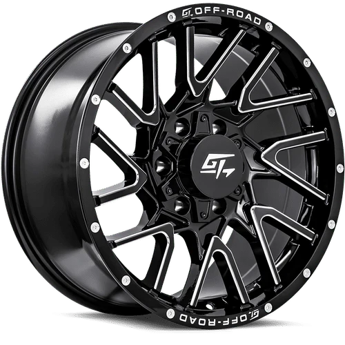 GT OFF-ROAD AGGRESSION GLOSS BLACK MILLED | 18X9 +12 ET 6X135/6X139.7 (106.1MM HUB)