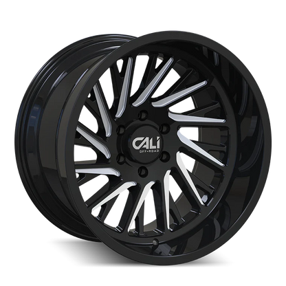 CALI OFF-ROAD PURGE GLOSS BLACK MILLED 22X12 -51 6X135MM 87.1MM