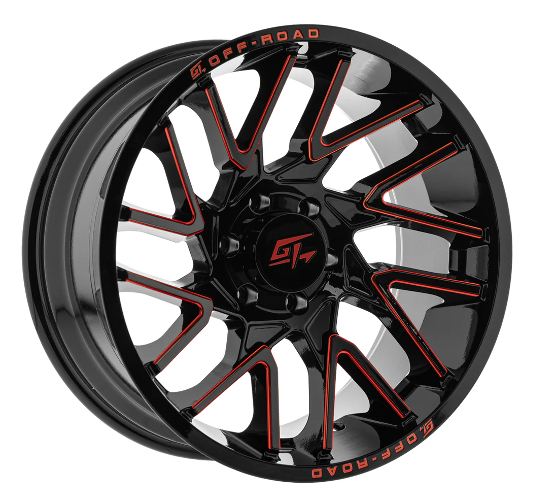 GT AGGRESSION GLOSS BLACK MILLED RED | 20X9 -18 6X135