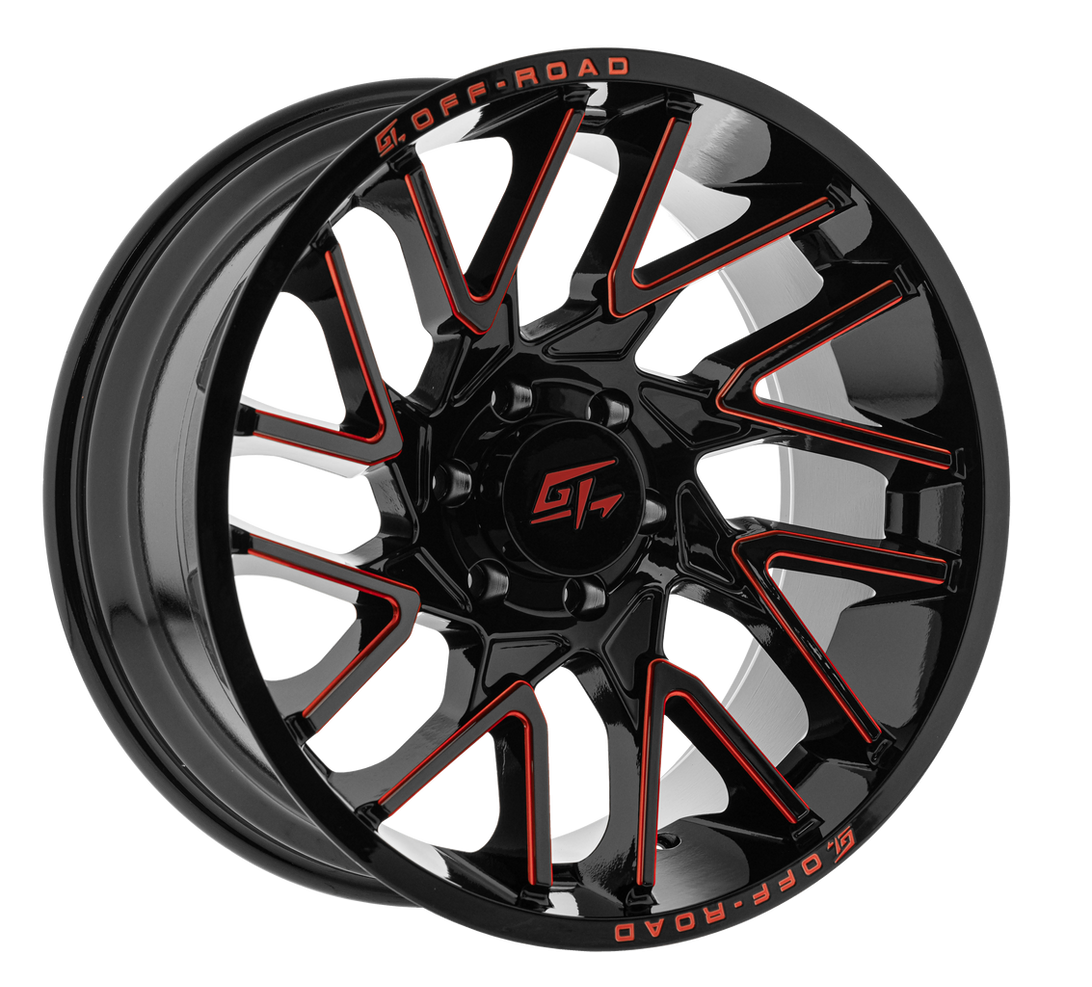 GT AGGRESSION GLOSS BLACK MILLED RED | 20X9 -18 6X135