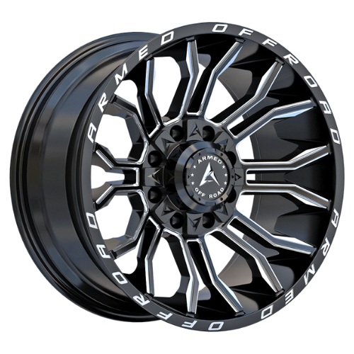 ARMED HAVOC 20X10 8X165/8X170 ET:-18 GLOSS BLACK MILLED CB:125.1