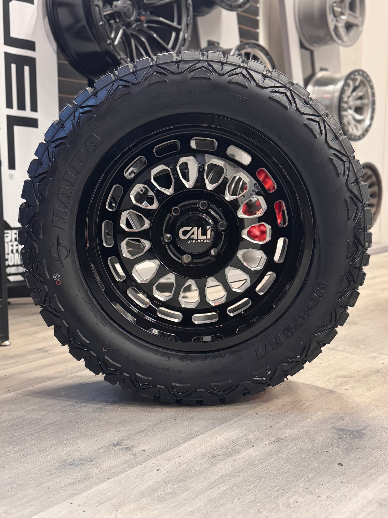 (SET OF FOUR) CALI OFF-ROAD PARADOX GLOSS BLACK MILLED 20X9 +0 6X139.7 | 275/60R20 HAIDA 878